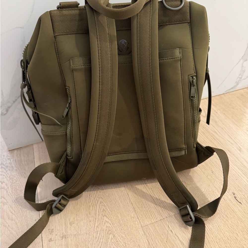 Dagne Dover Olive Mini Backpack with Front Zip Pockets - Picture 2 of 3